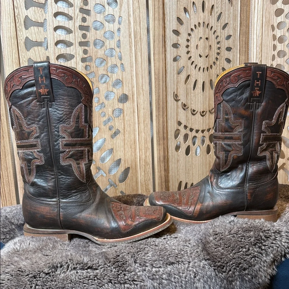 Tin Haul Western Leather Boots - Brown - Picture 5 of 11